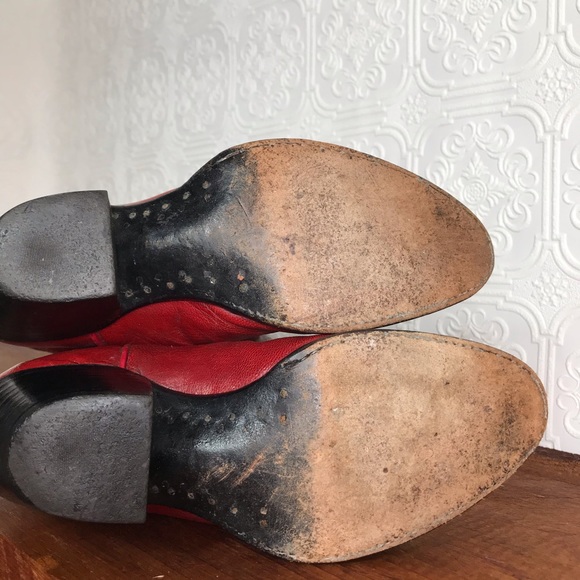 LARRY MAHAN VINTAGE 80s Tall Leather Cowboy Boots - Picture 12 of 16